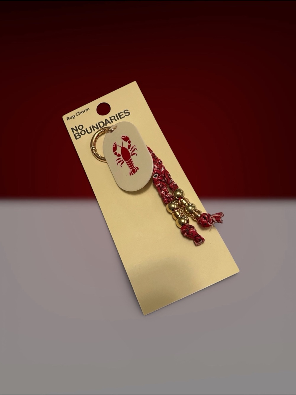 No Boundaries Red Lobster Tassel Keyring